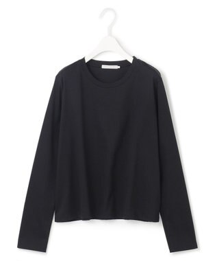 ICB 【洗える】シンプルジャージー クロップドTシャツ ブラック系