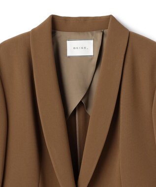 BEIGE， GYPSUM / シルキータッチ ショールカラージャケット Brown