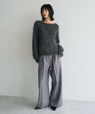YECCA VECCA フェザーMIXロービングニット Charcoal Gray