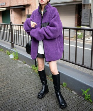 WEGO リバーシブルボアブルゾン パープル