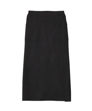 Green Parks なめらかタッチスウェード調Ｉラインスカート Black