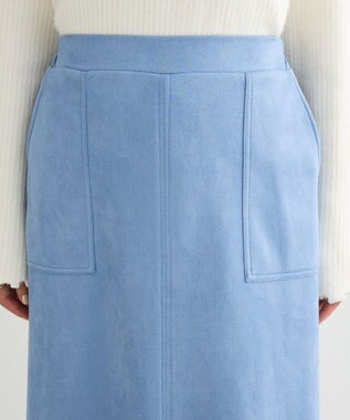 Green Parks なめらかタッチスウェード調Ｉラインスカート Blue