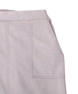 Green Parks なめらかタッチスウェード調Ｉラインスカート Lavender