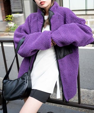 WEGO リバーシブルボアブルゾン パープル