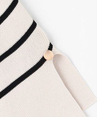 ANY SIS 【接触冷感・UVカット・洗える】ビューティクールボートネック プルオーバー ライトベージュ×ブラック