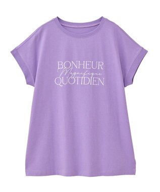 Green Parks フレンチスリーブ筆記体ロゴチュニック Purple