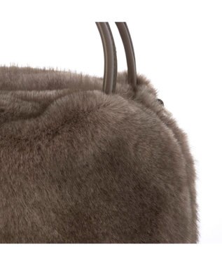 UNBILLION カシュカシュ cachecache / ミンク風エコファー2wayボックストート GY