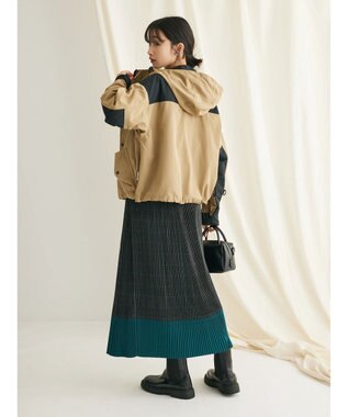 CRAFT STANDARD BOUTIQUE 配色チェックプリーツスカート Check Black