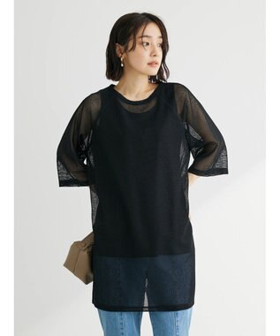Green Parks ＳＥＴ２点メッシュラグランチュニック Black