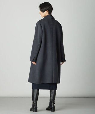 J.PRESS LADIES Pureラムウール ダブル ロングコート スレート系