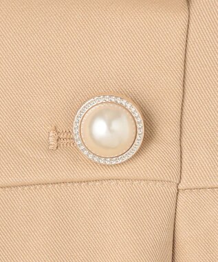 Feroux 【洗える】ウエストタックワイドパンツ ベージュ系