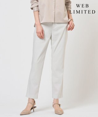 J.PRESS LADIES 【WEB限定カラーあり】セルロースリネンストレッチ テーパード パンツ 【WEB限定】ライトグレー系