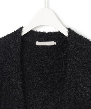 ICB L 【洗える】ペーパーモールブレンド ニットジャケット ブラック系