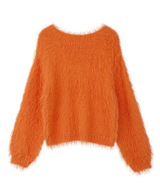 YECCA VECCA フェザーMIXロービングニット Orange