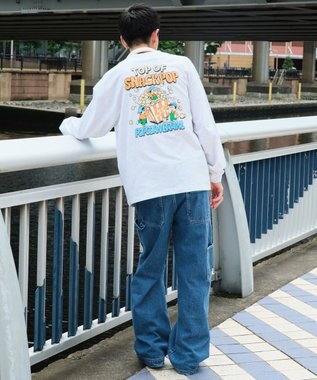 WEGO 【ユニセックス着用ITEM】ボーイズグラフィックBIG　T（LS） ライトグレー