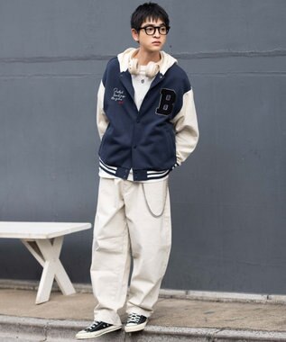 WEGO 【ユニセックス着用ITEM】スウェットフードスタジャン ネイビー