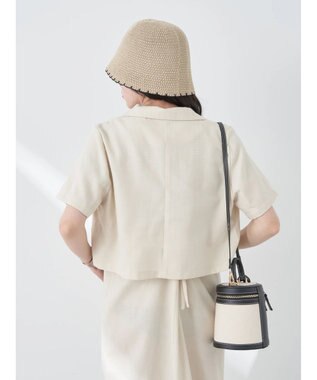 earth music&ecology リサイクルポリエステルブレンドショートシャツ Light Beige