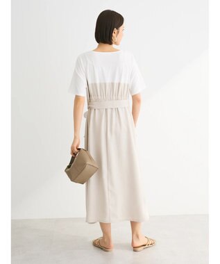 Green Parks 共ベルト付きビスチェ風ドッキングワンピース Light Beige