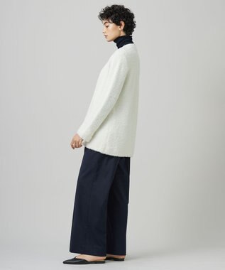 ICB L 【洗える】ペーパーモールブレンド ニットジャケット オフホワイト系