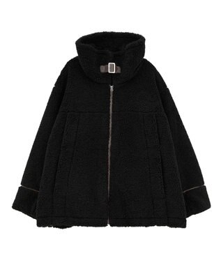 earth music&ecology ボアZIPブルゾン Black