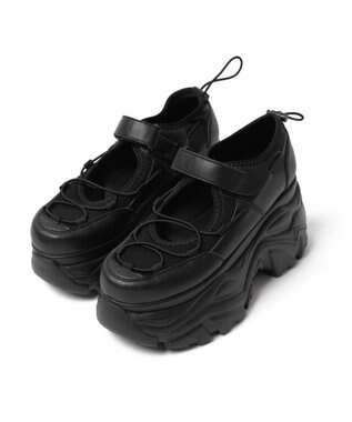 WEGO コードデザイン厚底ボリュームシューズ ブラック
