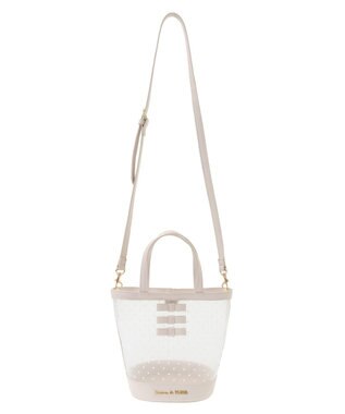 Maison de FLEUR メッシュチュールバッグ Pink Beige