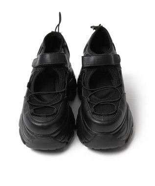 WEGO コードデザイン厚底ボリュームシューズ ブラック