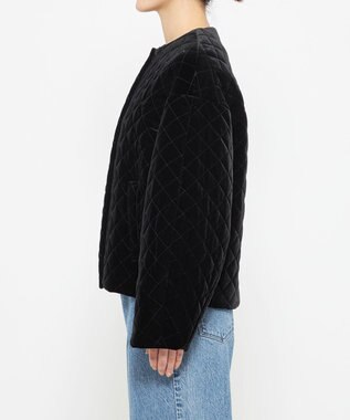 uncrave ベロア キルティング ブルゾン（uncrave WHITE） ブラック