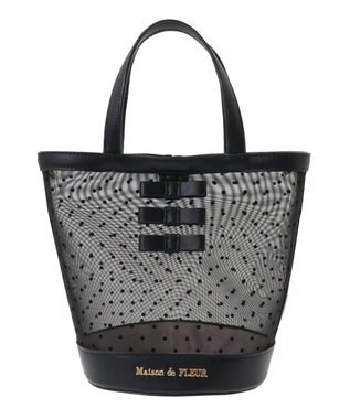 Maison de FLEUR メッシュチュールバッグ Black