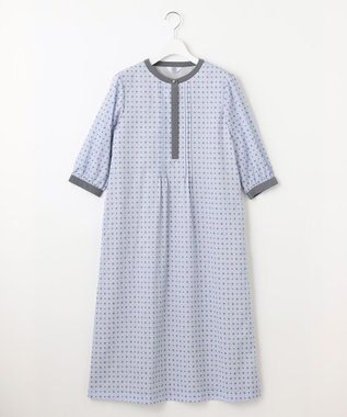 J.PRESS LADIES S 【洗える】ジオメトリックプリント ワンピース サックス系