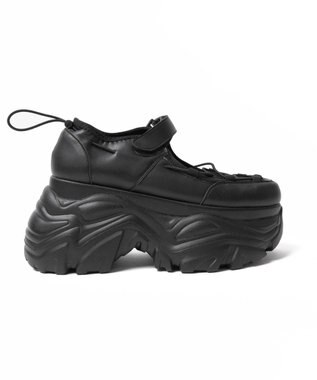 WEGO コードデザイン厚底ボリュームシューズ ブラック