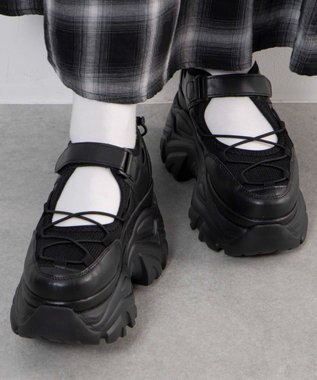 WEGO コードデザイン厚底ボリュームシューズ ブラック