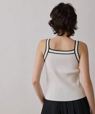 GRACE CONTINENTAL バイカラーリブニットトップ ホワイト