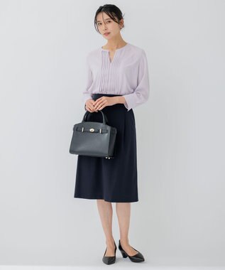 23区 S 【洗える】 バックサテンアムンゼン キーネック ブラウス ライラック系