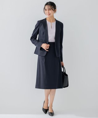 23区 S 【洗える】 バックサテンアムンゼン キーネック ブラウス ライラック系