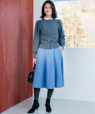 組曲 L 【KUMIKYOKU NAVY】スタンドフリルシャーティング ブラウス アイボリー系