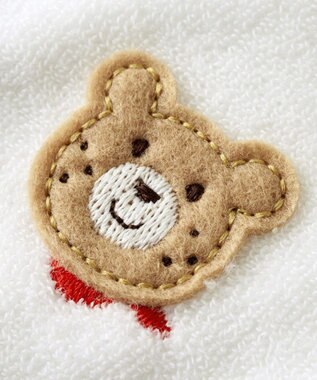 MIKI HOUSE HOT BISCUITS 【70-90cm】 パイル素材おでかけポンチョ 白×紺