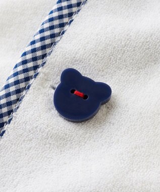 MIKI HOUSE HOT BISCUITS 【70-90cm】 パイル素材おでかけポンチョ 白×紺