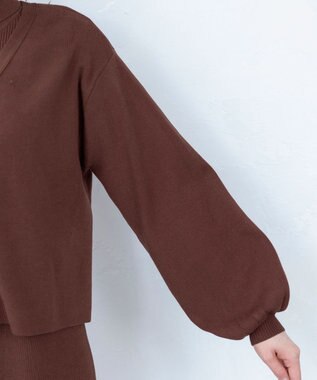 Tiaclasse 【洗える】大人上品なニットカーデ＋ワンピースセット ブラウン