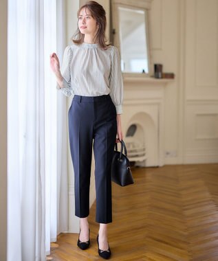 ANY SIS S 【大人百花掲載 ヨンアさん着用】シリーズ累計7万本突破！サーモ2WAYストレッチ テーパードパンツ ネイビー