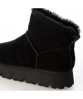 MODE ET JACOMO <carino>本革ムートンショートブーツ ブラック