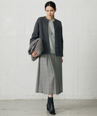 自由区 S 【カタログ掲載】ウールカシミヤブレンドスパンコールラグランスリーブ ニット グレー