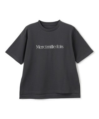 UNFILO BEAUTY FORM-Tコットン ロゴ半袖T チャコール