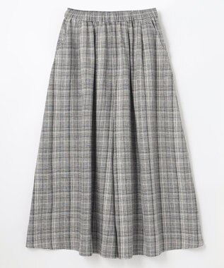 ANY 【ウエストゴム/接触冷感/UVケア】清涼リネンスカーチョ グレンチェック