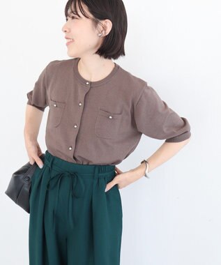 Green Parks コンパクトポケットカーディガン Gray