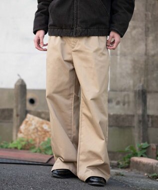 WEGO 別注RED　KAPタックワイドチノパンツ ベージュ