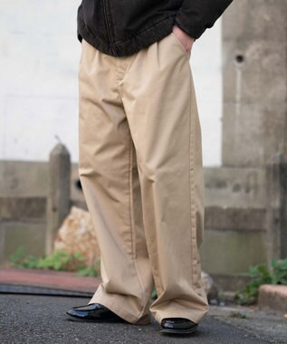 WEGO 別注RED　KAPタックワイドチノパンツ ベージュ