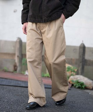 WEGO 別注RED　KAPタックワイドチノパンツ ベージュ