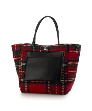 UNBILLION VERYコラボ カシュカシュ cachecache / ウールリバーシブルチェックトートバッグ