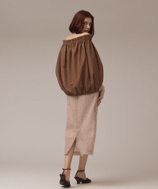 GRACE CONTINENTAL チュールタイトスカート ベージュ